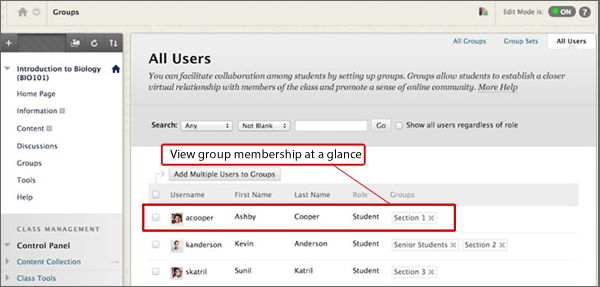 View group membership