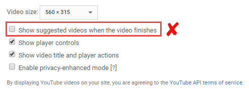 Show suggested videos when the video finishes