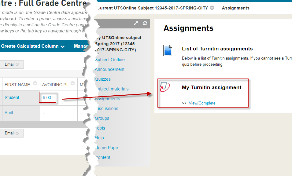 Step 9 of 9: In this example, the student has received a score of 9 out of 10, or 90%. This student meets the condition specified in the Adaptive Release tool and will be able to view the content item.