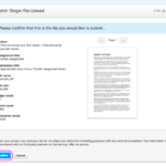 The Turnitin submission confirmation preview as displayed in UTSOnline (Blackboard). A preview of your submitted file is shown alongside the submission details. At the bottom of the page are links to Confirm or Cancel the submission.