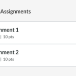 A Canvas subject Upcoming Assignment list showing how the assignments in the list look similar.